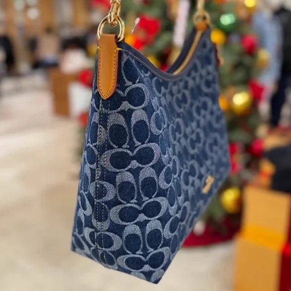 Coach Laurel Shoulder Bag In Signature Denim - Picture 6 of 8